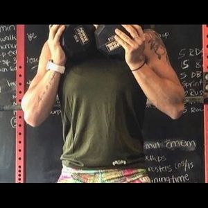 BarBella Box Olive tie back tank-Large.